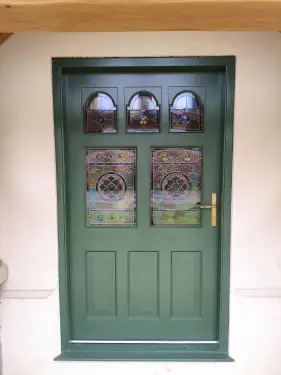 Click Here To Enlarge This Photo Of Bespoke Front Door With Stained Glass In Gunthorpe&comma; Nottingham
