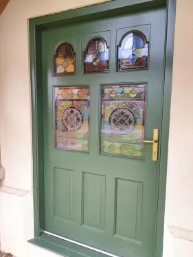 Click Here To Enlarge This Photo Of Bespoke Front Door With Stained Glass In Gunthorpe&comma; Nottingham