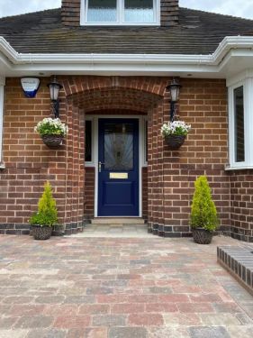 Click Here To Enlarge This Photo Of Hardwood Front Door and Sidelights