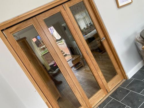Click Here To Enlarge This Photo Of Oak Bifold Room Divider