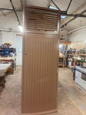 Click Here To Enlarge This Photo Of Curved Doors and Frame made from Sepele Hardwood