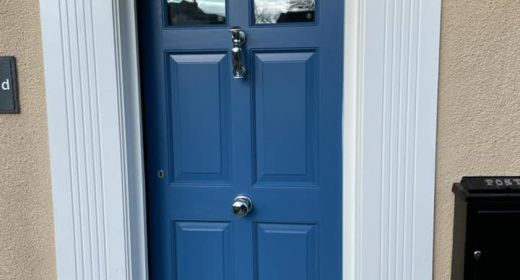 Couple of Red Grandis Doors
