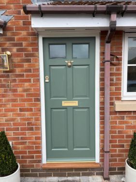 Click Here To Enlarge This Photo Of Couple of Red Hardwood Doors