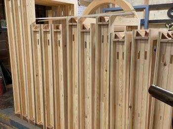 Box Sash Windows for a church in London, ready for the spray shop.: Click Here To View Larger Image